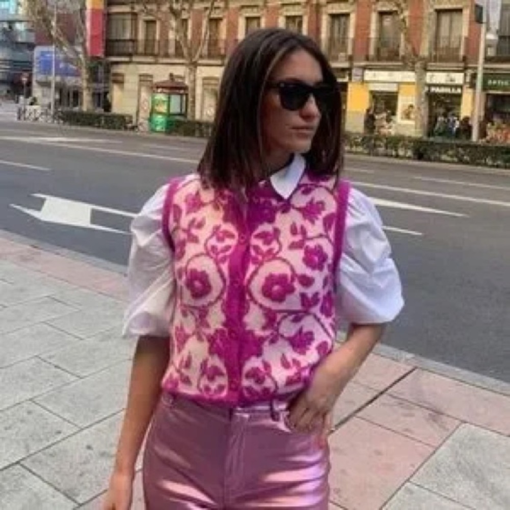 Zara Floral Knit Vest - Picture 4 of 5